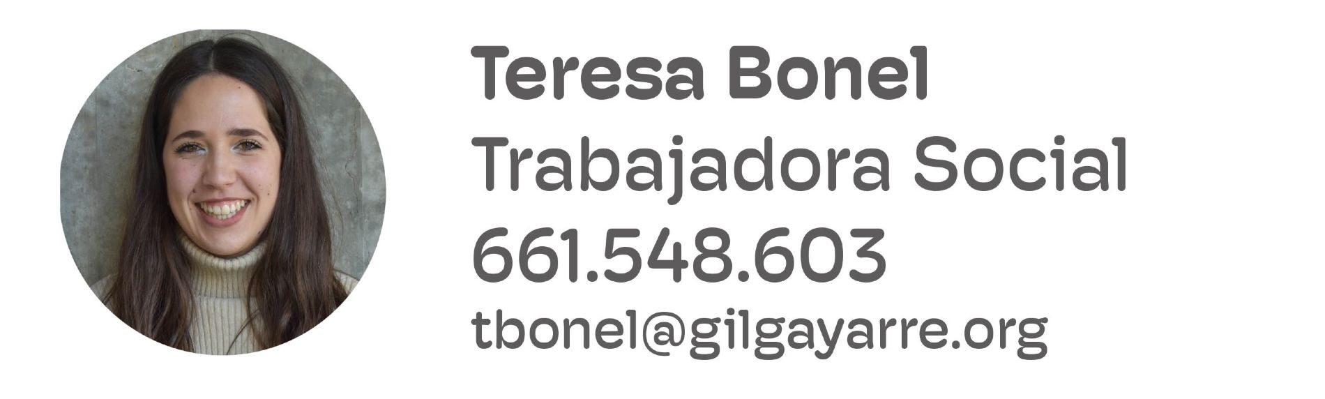 Contacto Teresa Bonel, Trabajadora social de las viviendas de la Fundacin Gil Gayarre en Pozuelo de Alarcn