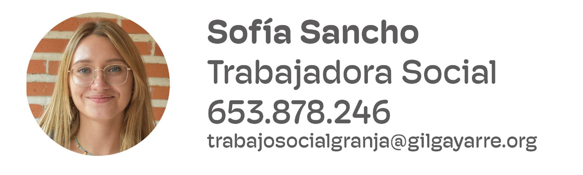 Contacto de Sofa Sancho, trabajadora social de las viviendas de la Fundacin Gil Gayarre en San Sebsatin de los Reyes