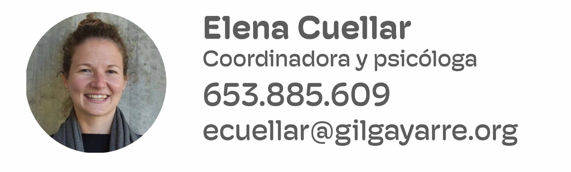 Contacto de Elena Cuellar, Psicloga de las viviendas de la Fundacin Gil Gayarre en Pozuelo de Alarcn